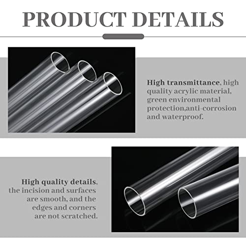Image of Taiyin 30 Pcs Acrylic Tube Rigid Pipe Wall Thickness Round Cylinder Clear Pipe Plastic Hard DIY Acrylic Tube for Advertising Lighting (1 Inch)