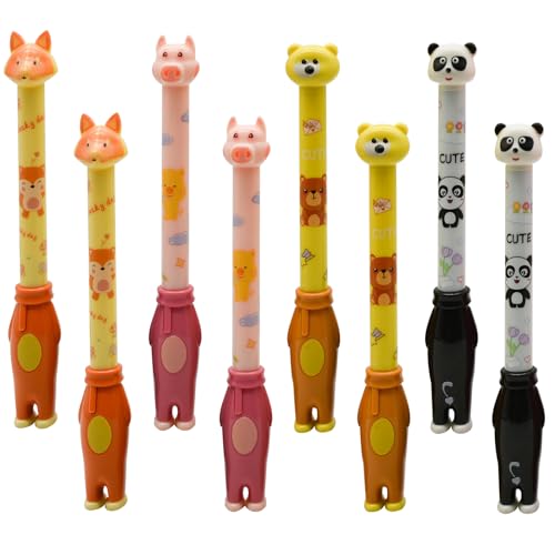Maydahui 8 PCS Bolígrafos de Gel Animal de Gel Roller Negro