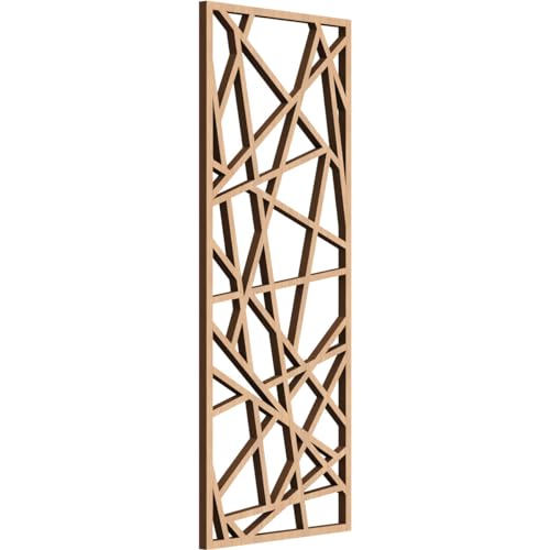 Image of Conway Decorative Pierced Fretwork Wood Wall Panels, 9 3 /8 inchW x 24 3 /8 inchH x 3 /8 inchT, Hickory