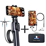 🌊 Polyvalence : endoscope avec tête orientable à 360º d'une longueur de 2 mètres full HD équipé de 8 leds transmission par cable à votre téléphone donc sans problème de wifi pour une qualité d'image optimale Classé IP67 le kit vient avec un second endoscope avec un cable de 5 mètres inclus, accompagné d'un crochet et d'un aimant pour rechercher des pièces perdues.