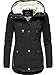 MARIKOO Damen warme Winterjacke mit kuscheliger Kapuze Bikoo Schwarz Gr. 3XL
