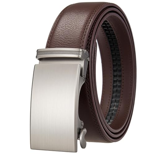 Ceinture en cuir véritable café de luxe pour homme avec une finition artisanale haut de gamme
