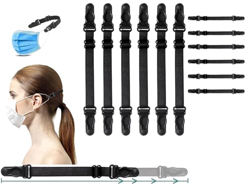 12 pcs mask holder mask ear saver face mask extender strap face mask holder to protect ears mask straps for back of head adjustable ear savers for face masks