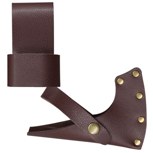 Abaodam Funda Protectora para Cabeza de Resistente al Corte, Tamaño Mediano, Cuero Duradero Color Marrón, Estuche Portátil para Exterior Adecuado para Camping y Jardinería (1 Unidad)