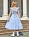 Arshiner Tween Girl Blue Easter Summer Dresses Graduation Tie Back Flutter Sleeve Maxi Dress for 9-10 Years