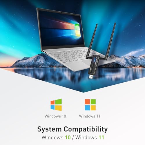 EDUP USB 3.0 WiFi 6E Adapter AX3000M Wireless WiFi Dongle Network Adapter 802.11AX Tri-Band 6GHz/5GHz/2.4GHz Dual 5dBi Antennas for PC Compatible with Windows 11/10 64Bits - Image 6