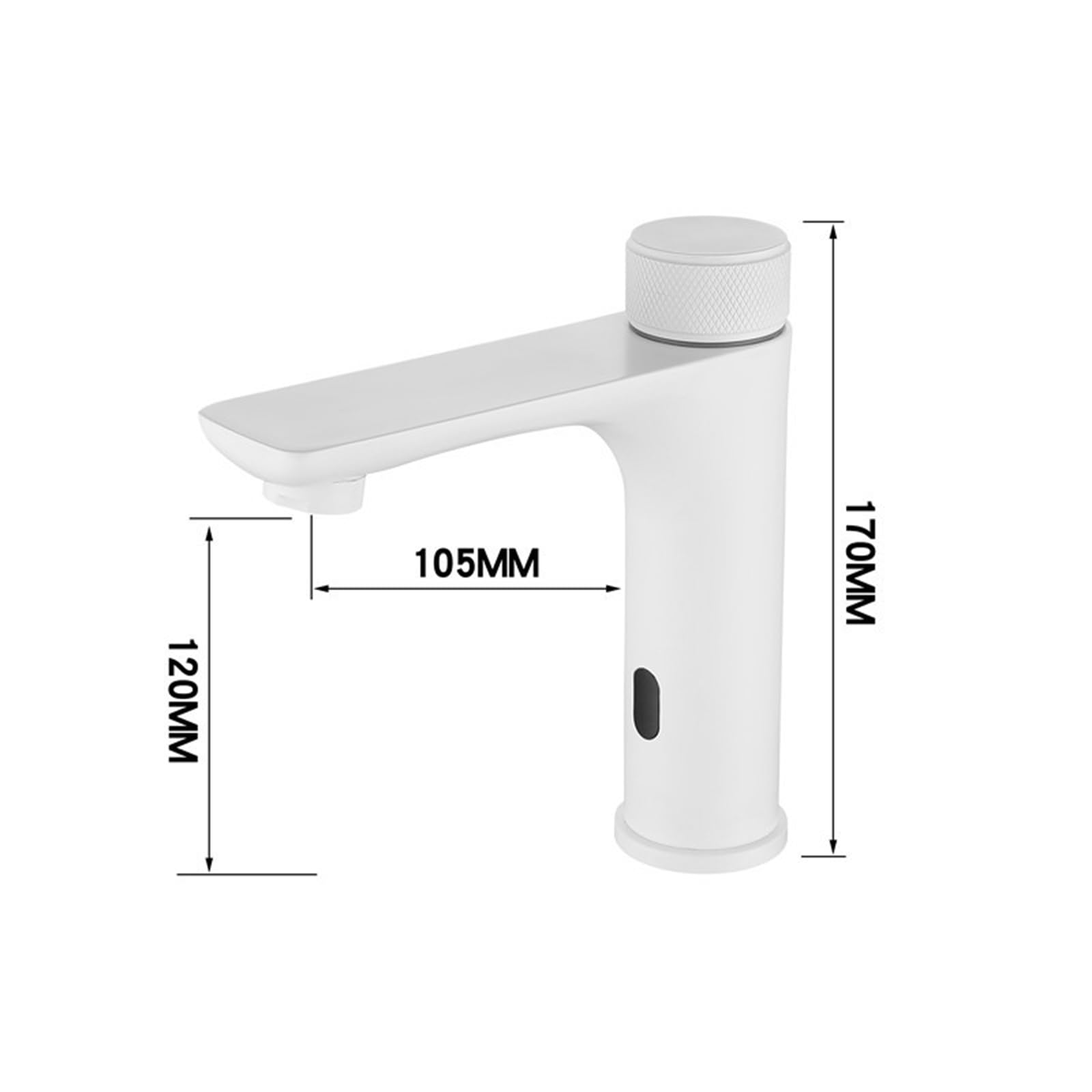 Grifo de Lavabo con Sensor Infrarrojo Blanco Grifo de Lavabo Automático Monomando con Sensor Y Pilas. Grifo Del Fregadero Baño Cocina
