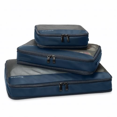 Cubes d'emballage de compression Briggs & Riley bleu marine pour valise de soute