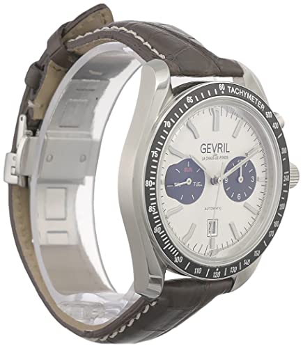 Gevril Men Lenox Automatic Watch with Stainless Steel Strap, Brown, 22 (Model: 49004L.1),Silver3