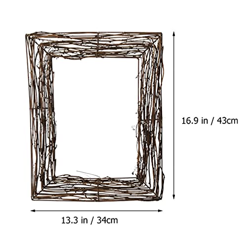 Cabilock Square Wreath Ring Grapevine Wreath Vine Branch Wreath Natural Rattan Vine Ring Wreath Garland Base Wreath Hoop Ring For Crafts Door Decoration Hanging Floral Hoop #TOP1