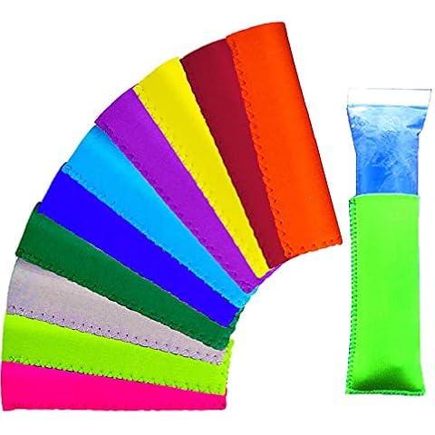 CREPRO Ice Pop Sleeves, 10 Pack Popsicle Holders Bags, Original Neoprene Freezer Popsicle Covers, 10 Colors (Original) Cover