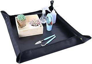 Nwvuop Plant Repotting Mat Waterproof Planting Mat Indoor Portable Potting Trap Plant Transplanting Mat for Succulent Plants Black