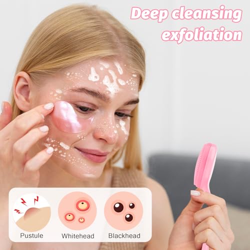 Divina Vitae 581222_1_JJHXCFGK 2Pack Silicone Face Brush Manual Face Scrub Brush Soft Facial Brushes Waterproof Exfoliating Face Brush Skin Friendly Face Cleaner Brush thumb #4