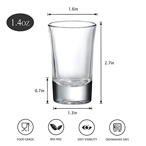 Crazystorey 40 Pack Heavy Base Shot Glasses, 1.4Oz Whiskey Shot Glass Set Small Glass Cups For Liqueur Spirits Bar Party Favor Housewarming Gift #TOP1
