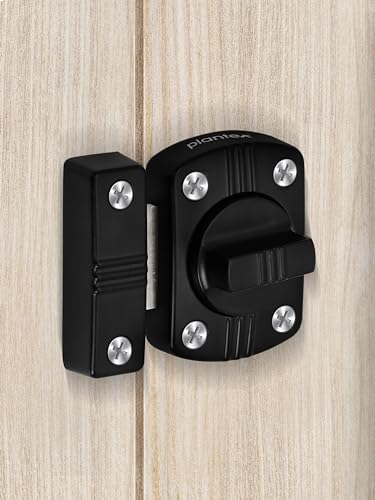 Image of Plantex Door Latch Lock for Door / /Heavy Duty Zinc Baby Latch for Bathroom /Door Stopper /Latch Lock for Main Door /Baby Latch -Pack of 1 (Black)