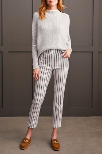 Tribal Women's Funnel Neck Long Dolman Sleeve Sweater with Sharp Contrast Tipping2