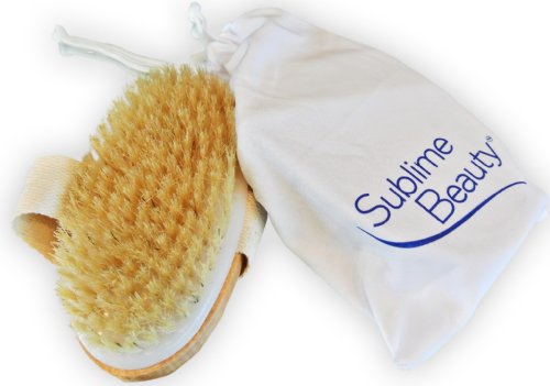 PORTABLE SKIN BRUSH for Body in Travel Pouch from Sublime. HOW-TO Brochure Included. Models Know This Secret to Better Skin & Well-Being. Featured in GLAMOUR MAGAZINE. (1 PACK)