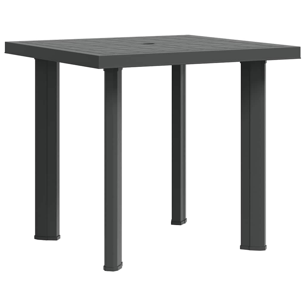 vidaXL Stół ogrodowy, antracytowy, 80 x 75 x 72 cm, plastikowy