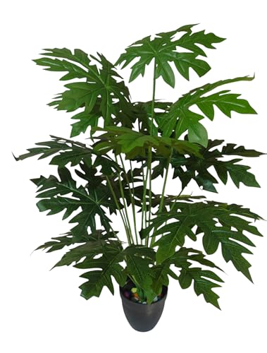 Best Artificial Hanging Plants for Your Home 37 Artificial Philodendron Plant with Black Pot, Green, Realistic Lo...