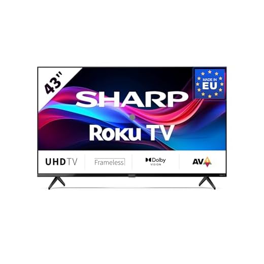 SHARP 50GJ4225E - 50 Zoll Fernseher (126 cm) 4K Ultra HD Roku TV - Gaming & Streaming LED Smart TV ohne Rahmen (HDR10, HDMI 2.1, AV1-Codec, Receiver, WLAN) - Netflix, Prime, Youtube, Disney+, Apple TV