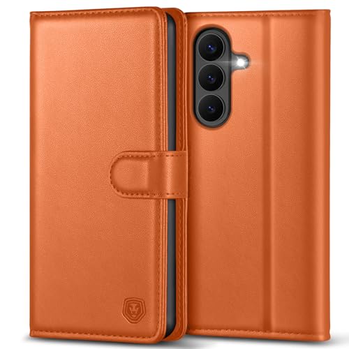 Coque Samsung S26 Orange Kuafcase avec porte-cartes et fermeture magnétique
