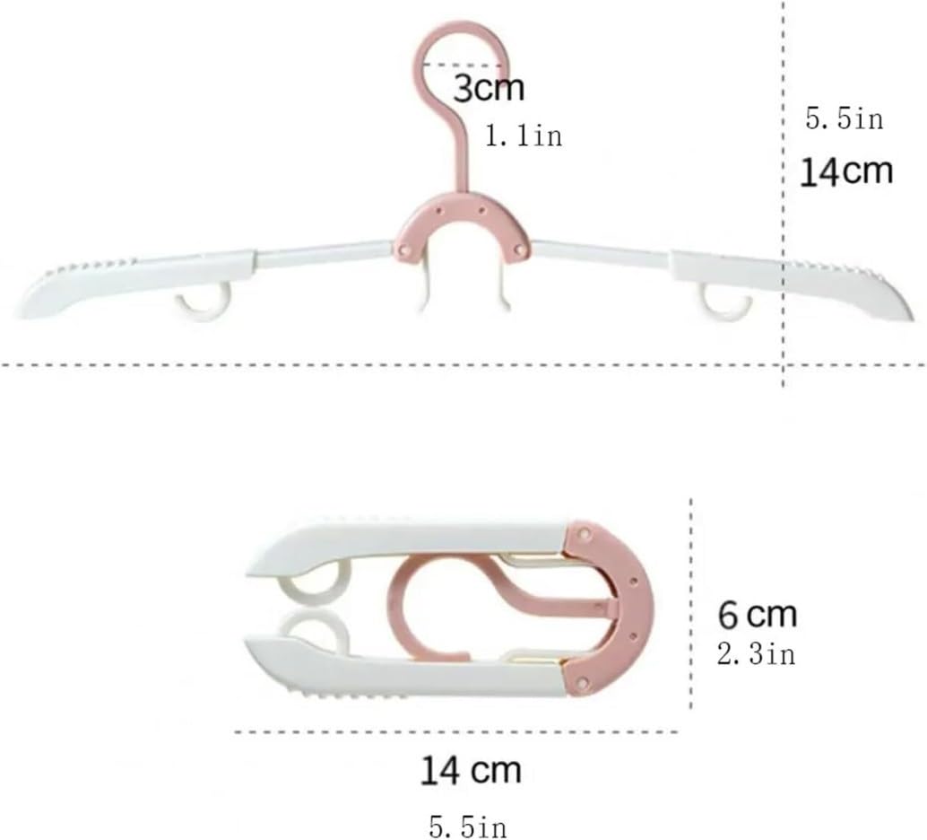 LYGXWJFC Perchas para Trajes 10 Piezas Perchas para Ropa Ajuste telescópico Sin Rastro Plegable Multifuncional Percha para Ropa Organizadores de guardarropa(C)