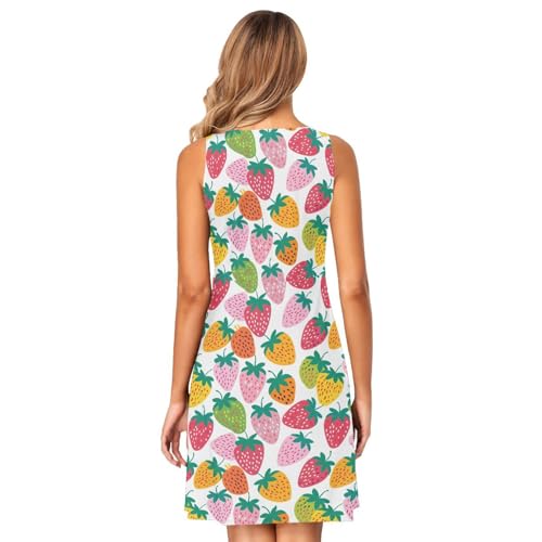 Image of ALAZA Women's Summer Dress Sun Dress Sleeveless with Pockets