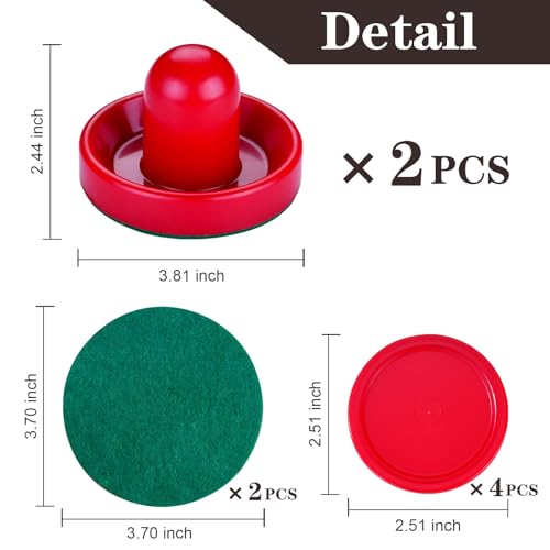 Glamorway Pack of 5 Red 2-inch Mini Air Hockey Table Pucks (2.5inch Pucks with 2 Stikers)