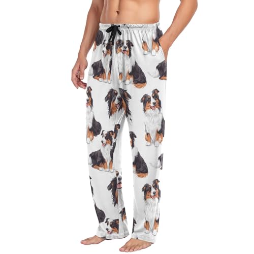 German Shepherd Pajama Pants Cute Dog Lounge Sleepwear PJs Men's Pajama Bottoms Casual Lightweight Sleep Pants M4