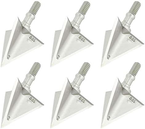 ZCISSY Crossbow Broadheads 100 Grain - Deep Penetration, Razor Sharp, Solid,Tough Steel 100 Gain Broadheads fit Compound and Crossbow(6 Pack) (X3)