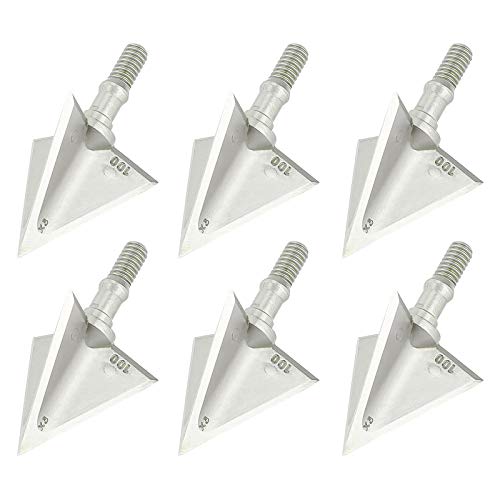 Zcissy Crossbow Broadheads 100 Grain - Deep Penetration, Razor Sharp, Solid,Tough Steel 100 Gain Broadheads Fit Compound And Crossbow(6 Pack) (X3) #TOP4