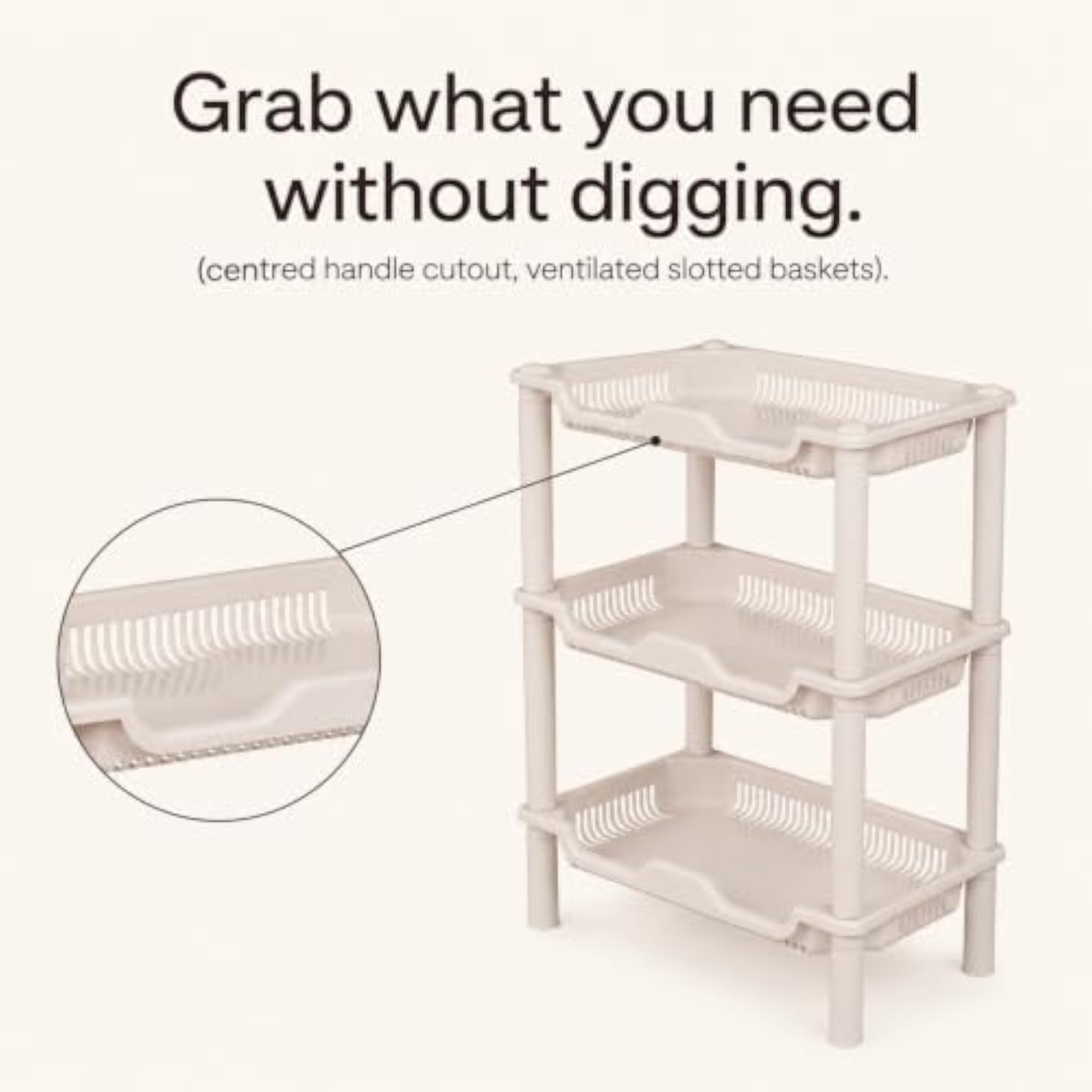 3-Layer Multipurpose Plastic Kitchen Storage Rack, Durable Shelf