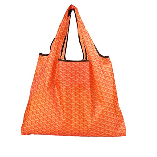 Ousyaah Sac Courses Pliable, Sac Shopping Réutilisables, Sac à Provisions Portable, ECO Sac, Sac à Provisions de Supermarché Durable léger Lavable, 57 x 69 cm (Orange) Cover