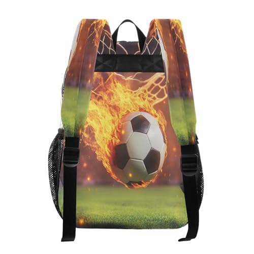 Soccer Flying with Fire Clear Backpack Heavy Duty See Through Transparent PVC BookBag for Kids Boy Girl School Work3