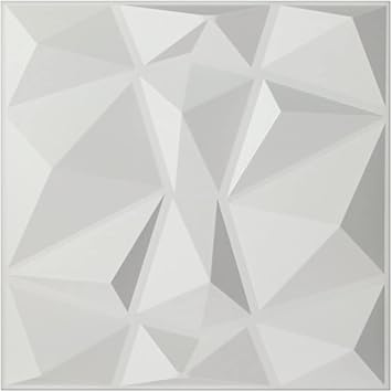 BeautifulWalls 3D Wall Panels I 3D Wall Tiles for Home Decor Office I Embossed and Paintable I White Diamond Design I Panel Size 20