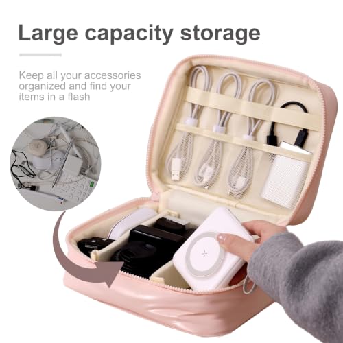 Image of WEMOL Travel Fashion Cosmetic Organizer Storage Bag, Blush Pink | Super Soft, For Brushes, Toiletries, Cosmetics, For Women, Soft Padded