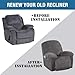 H.VERSAILTEX Velvet Recliner Chair Covers 1-Piece for Reclining Chair, Recliner Cover Feature Thick Luxury and Soft Fabric with Elastic Bottom, Anti-Slip Foams Attached (Grey, Large)