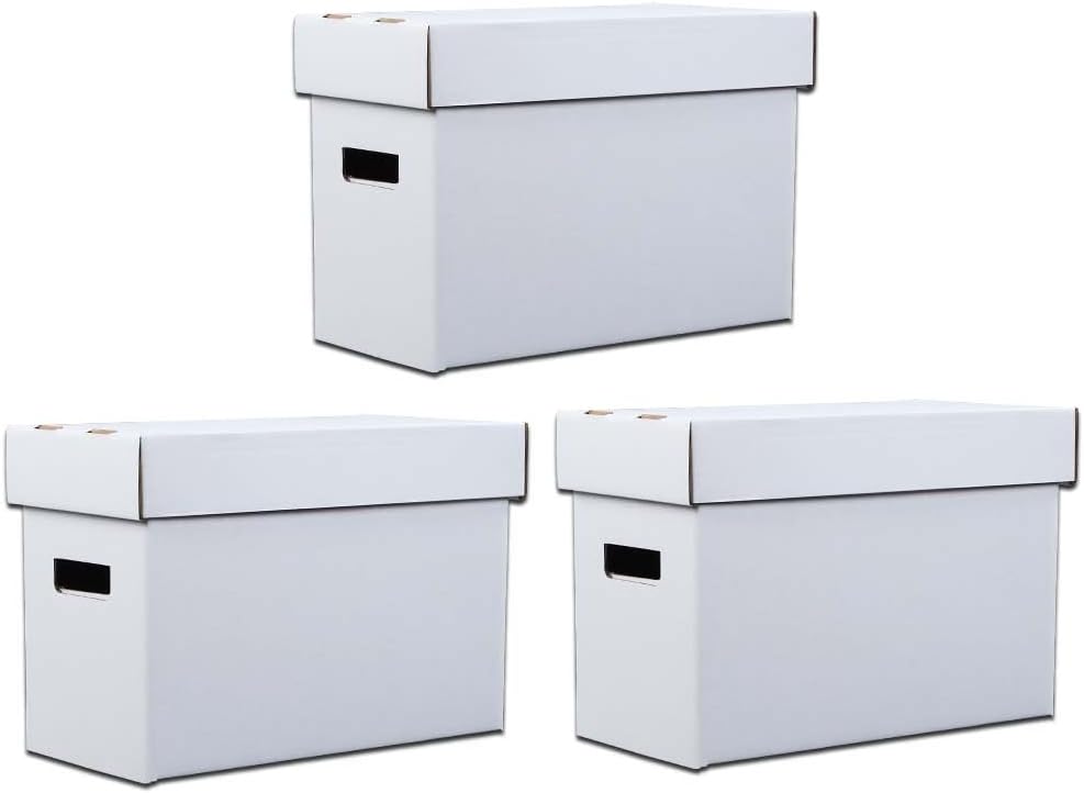 CROSSDESIGN 3 Pack Comic Book Storage Comic Book Box Holds 150-175 Comics Collapsible and Stackable Comic Short Box Moistureproof Comic Box Stackable Archival Cardboard
