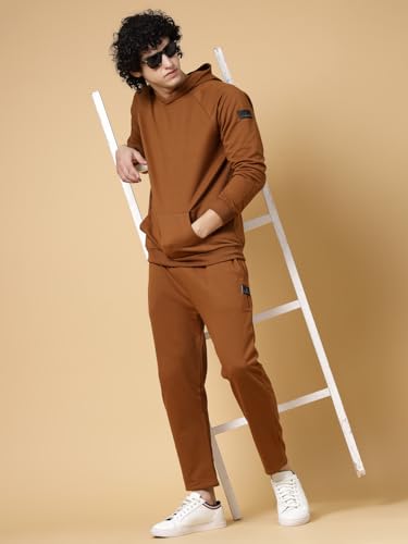 Image of Rigo Cotton Fleece Full Sleeves Oversized Co-ord Set for Men | Printed Hooded Track Suit Set for Men