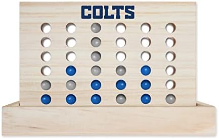 Miniatura 3 de Rico Industries NFL Juego de mesa de madera 4 en una fila alinea 4 juegos de mesa de viaje para niños y adultos