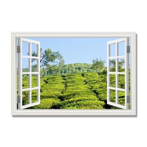 NHLDZYH Marco Interior. Ventana Falsa Decorativa - Cuadro de Lienzo con Paisaje para Interior - Decoración para Hogar, Oficina o Comercio - Listo para Colgar. C168. 40x60cm.