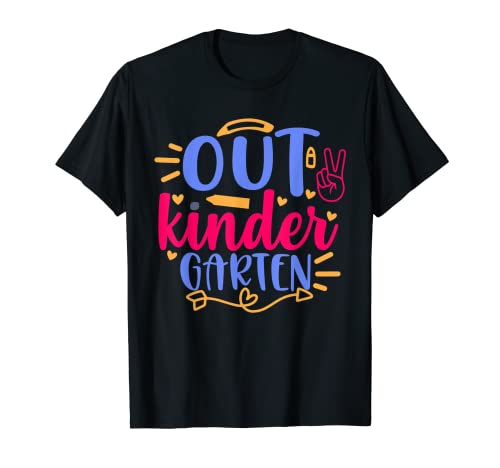 Peace Out Kindergarten Funny Back To School Kids T-Shirt
