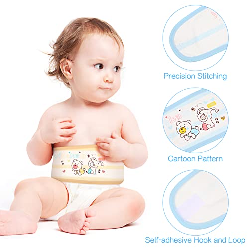 Image of Healifty 4 Pcs Baby Belly Button Band: Double-Layer Cotton Infant Belly Bands, Umbilical Cord Navel Belt for Newborn Baby (Mixed Colors)