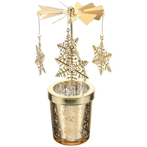 CLISPEED Weihnachtskerzen-Karussell-Spinner – drehender Kerzenhalter...