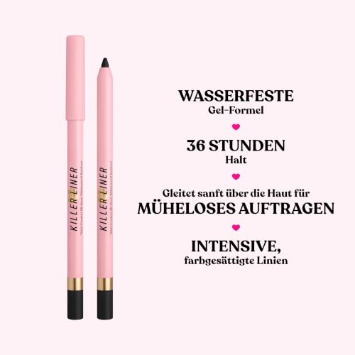 Too Faced Killer Gel Liner Waterproof | Wasserfester Gel-Eyeliner mit 36 Stunden Halt | Langanhaltend und wischfest – Ansicht 4