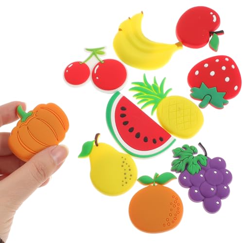 Angoily 10 Unidades de imanes de Frutas para Nevera, Pegatinas Creativas de Frutas, Pegatinas para niños, Dibujos, imanes de Nevera estéreo, para pizarras Blancas, frigoríficos, Manualidades