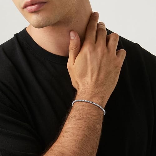 Pulsera caja cuadrada de titanio puro 3mm para hombre y mujer miniatura 3