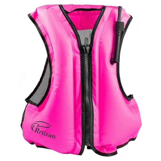 Rrtizan Inflatable Life Jacket Adult Swimming Vest for Snorkeling Suitable for 80-220 lbs