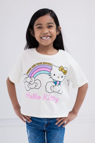 Image of Hello Kitty Girls' Glitter Short Sleeve T-Shirt Little Kid to Big Kid