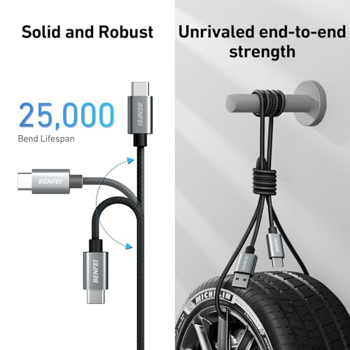BENFEI USB C Cable, [3A, 6.6ft] QC 3.0 Fast Charging Type C Cable, Tangle-Free Silicone for Samsung Galaxy Note 10 Note 9/S10+ S10, LG V30
